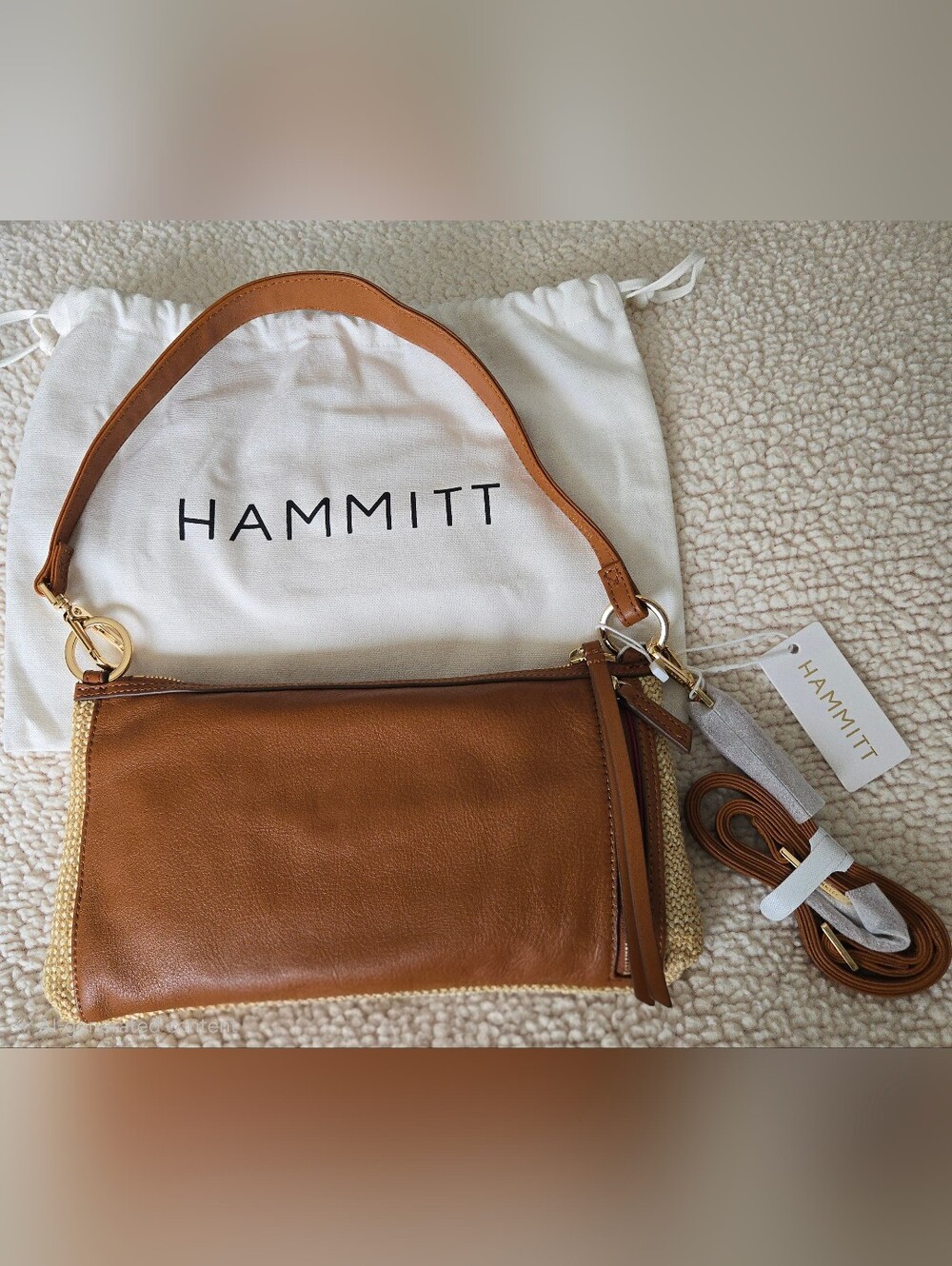 HAMMITT Kyle In Cocoa Raffia NWT - Picture 2 of 5